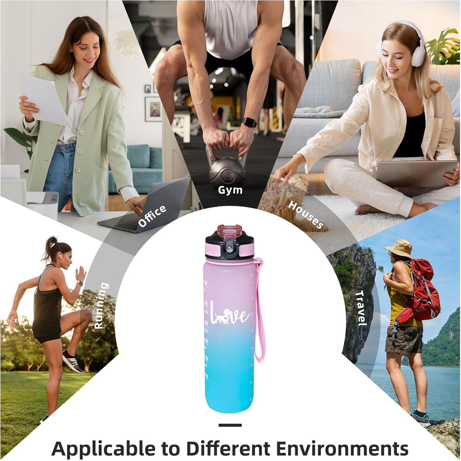 Botella de Agua Deportiva Fenmshairy 0.95L Perro Dachshund