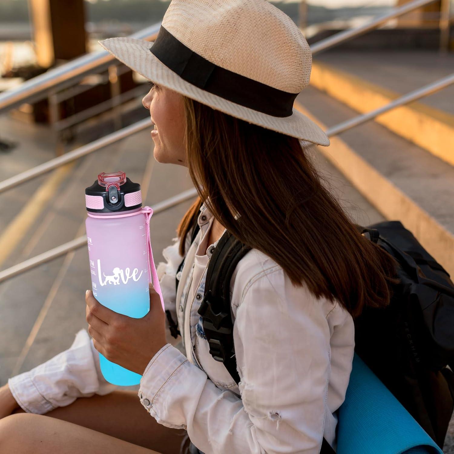 Botella de Agua Deportiva Fenmshairy 0.95L Perro Dachshund