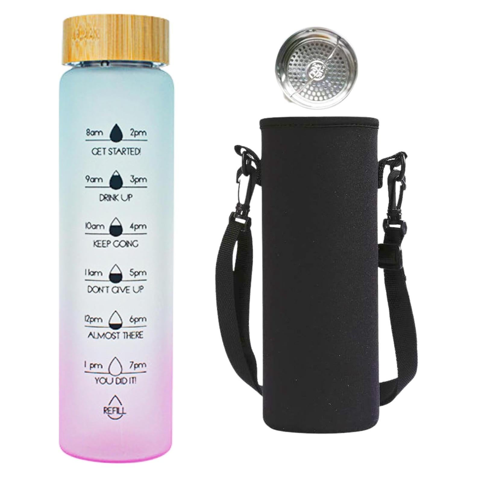 Botella de Agua de Vidrio HOLABEAR 0.95L Motivacional a Prueba de Fugas