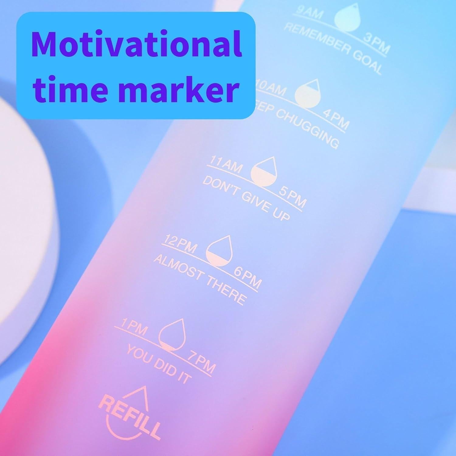 Botella de Agua de Vidrio HOLABEAR 0.95L Motivacional a Prueba de Fugas