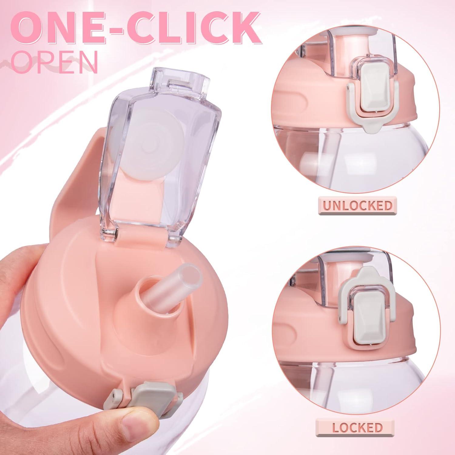 Botella de Agua de Vidrio DEARRAY 2L Motivacional con Pajilla