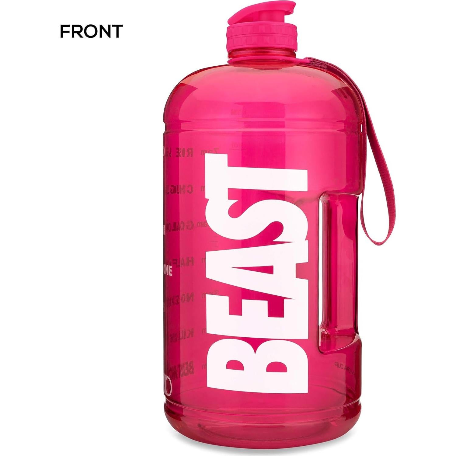 Jarra de Agua Hydra Cup Rosa 3.78L Motivacional con Pajilla