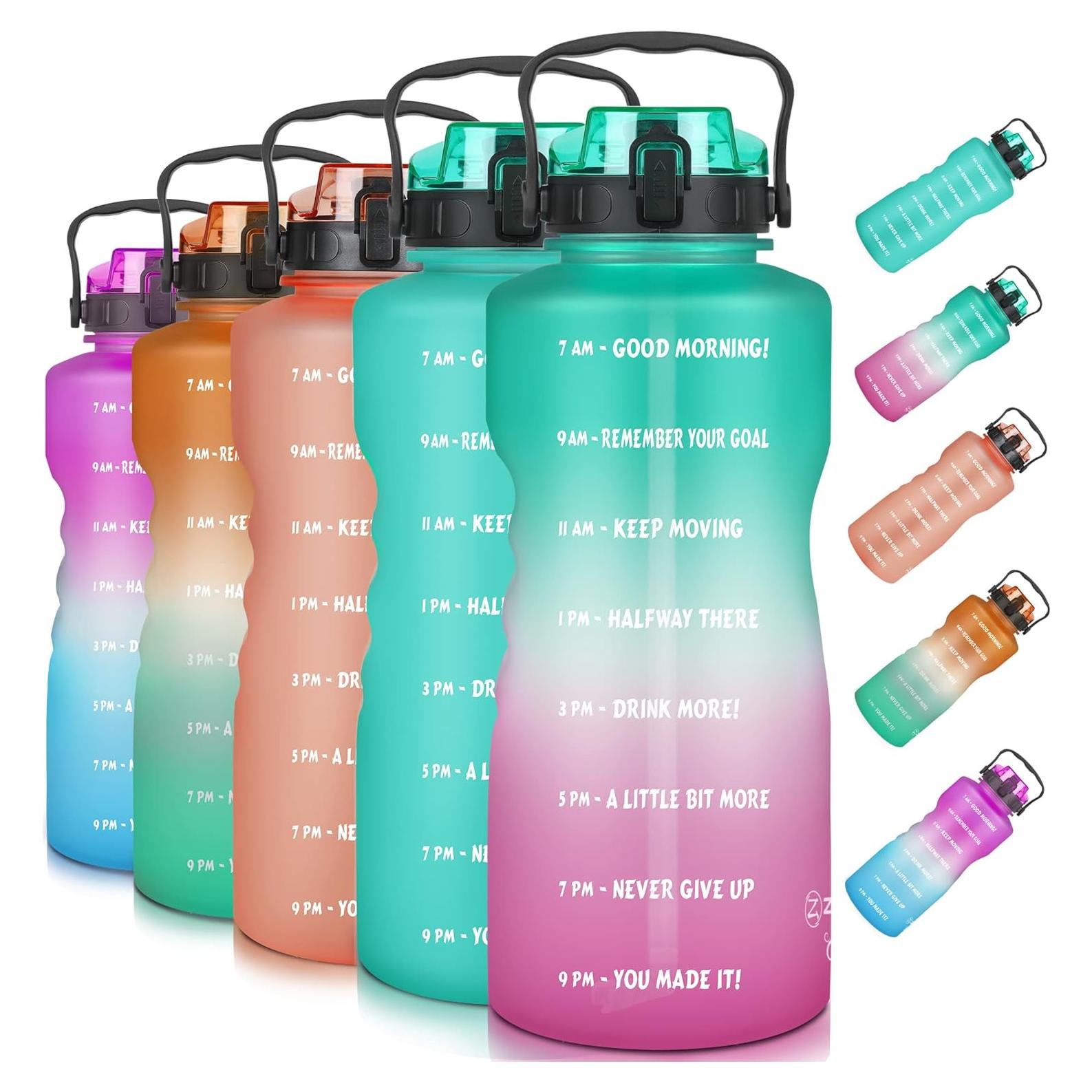 Botella de Agua ZOMAKE 3.78 L con Pajilla y Marcador de Tiempo