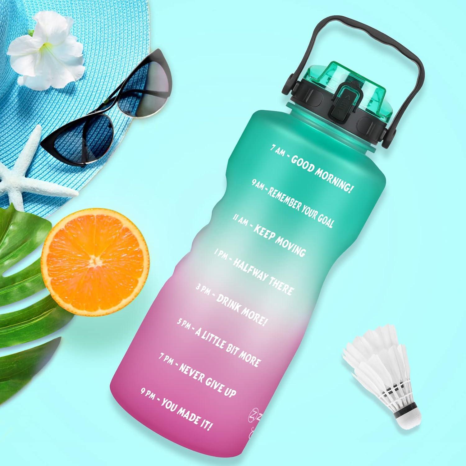 Botella de Agua ZOMAKE 3.78 L con Pajilla y Marcador de Tiempo