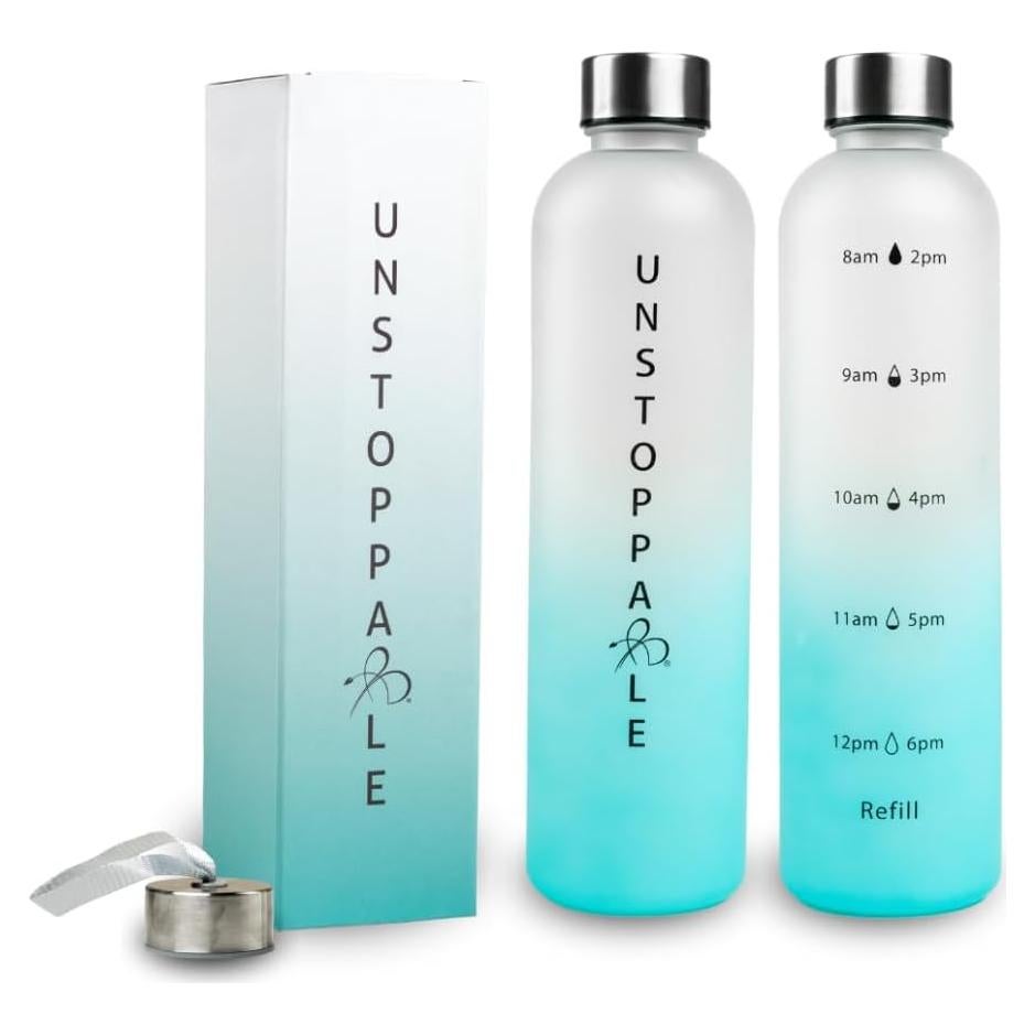 Botella de Agua Tritan 0.95L Bright Line Eating Azul Ombre