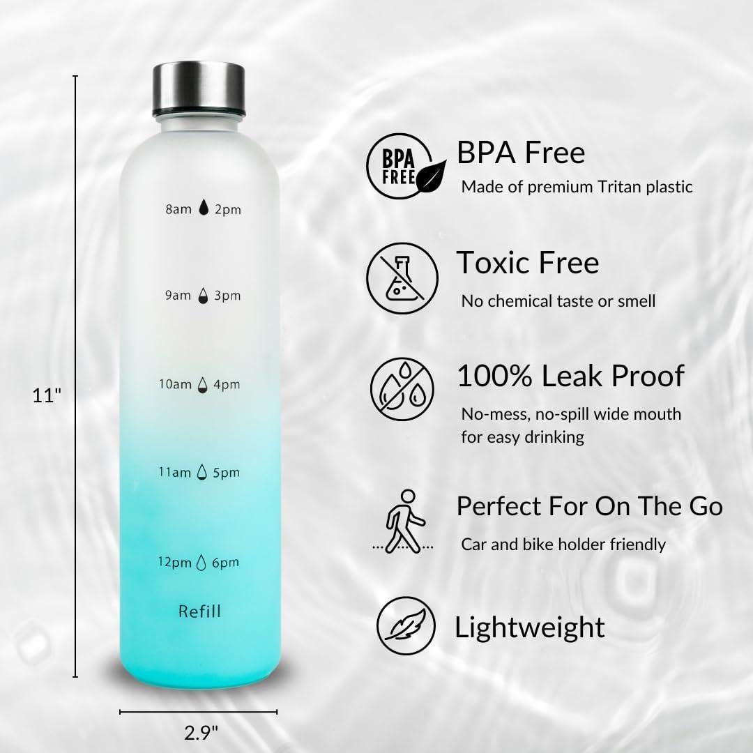 Botella de Agua Tritan 0.95L Bright Line Eating Azul Ombre