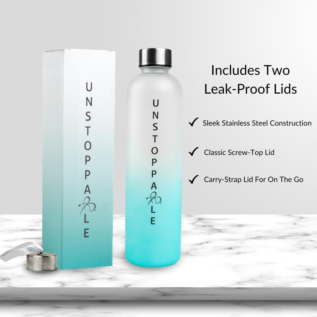 Botella de Agua Tritan 0.95L Bright Line Eating Azul Ombre