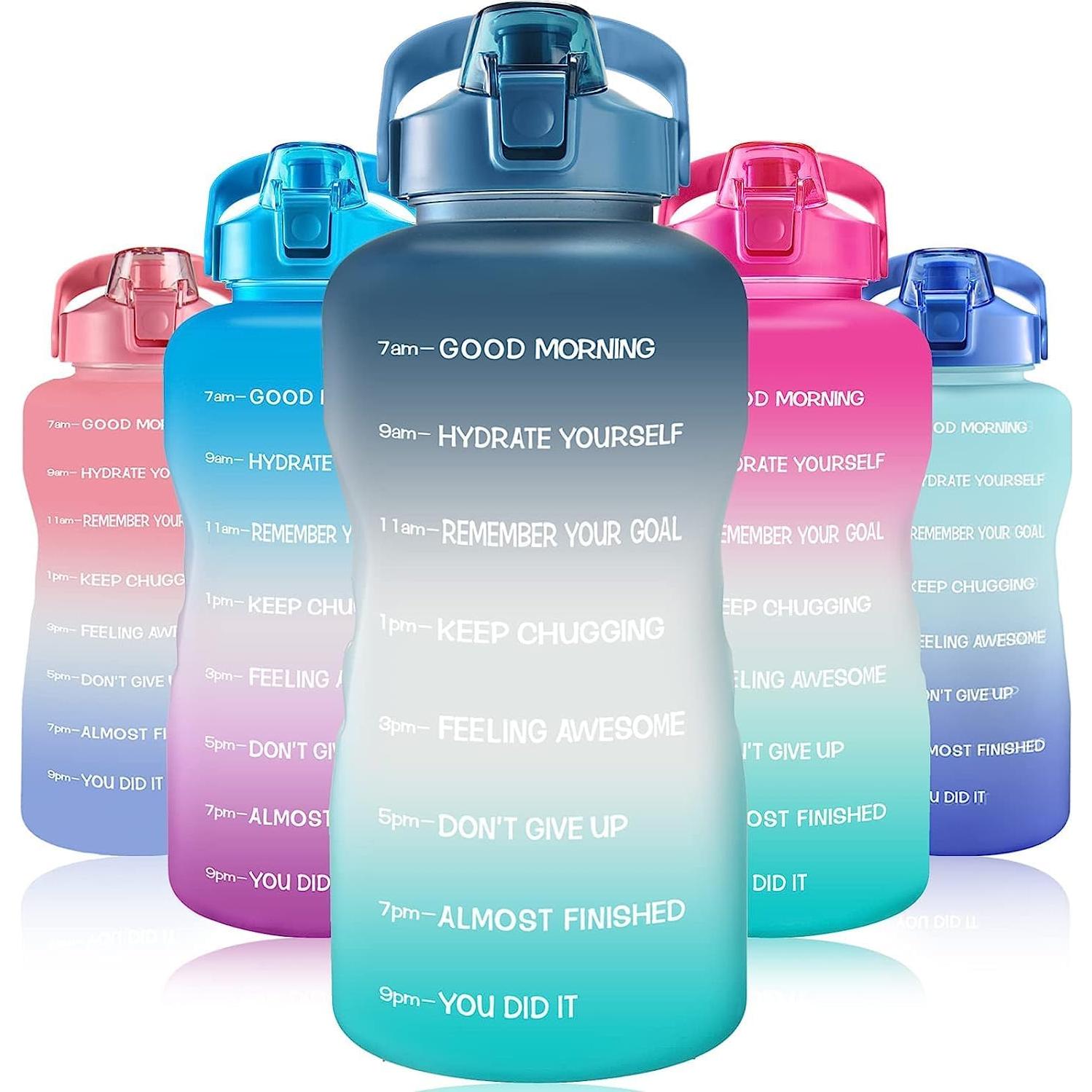 Botella de Agua Motivacional 2.2L LARASHINE Libre BPA Morado