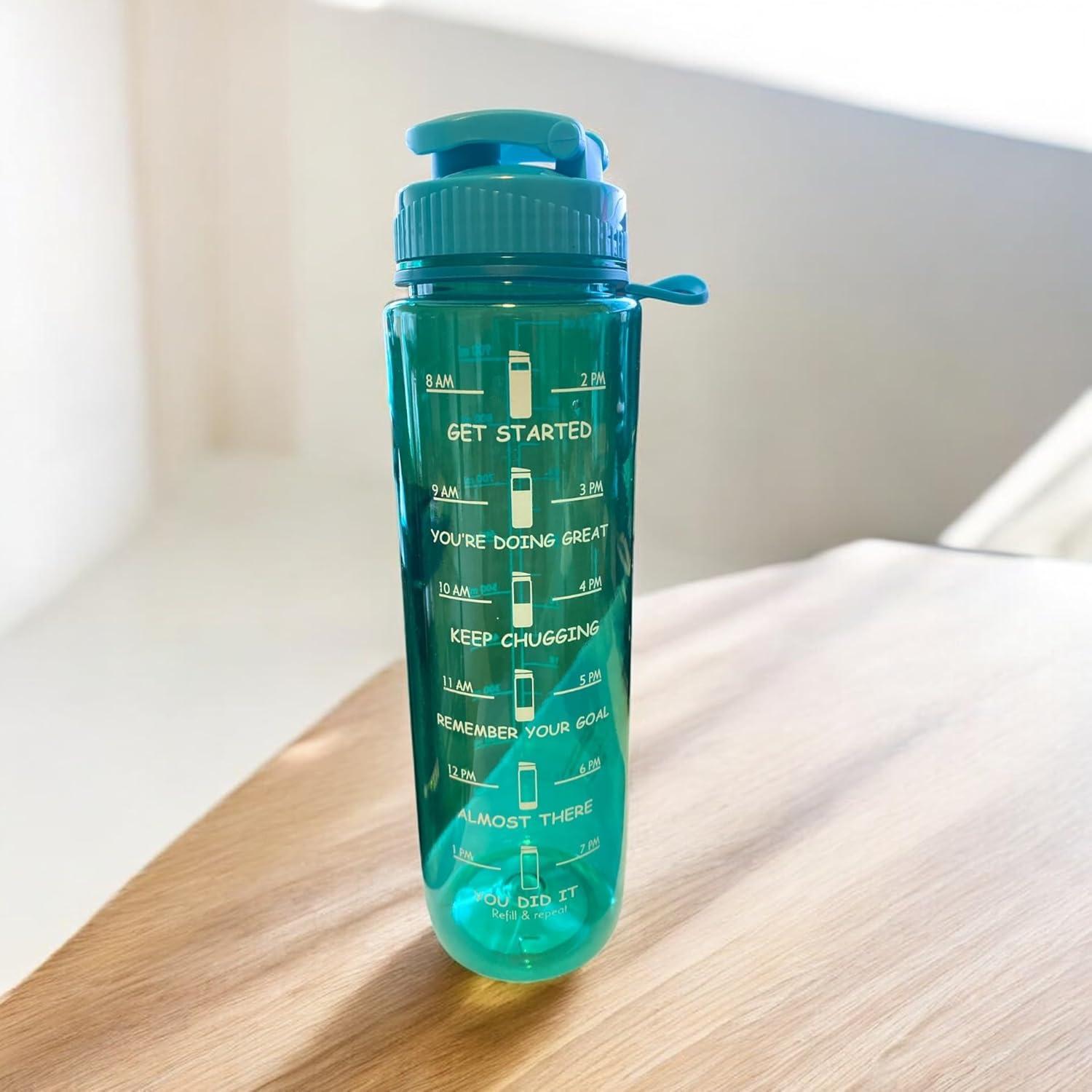 Botella de Agua Motivacional Genérico 0.95 L Verde Azulado