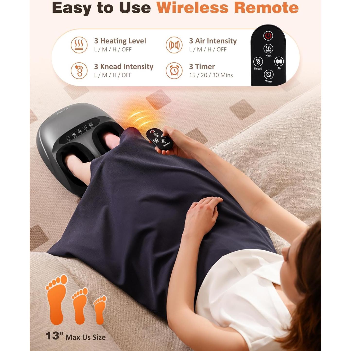 Masajeador de Pies Shiatsu KNQZE KF7 con Calor y Control Remoto