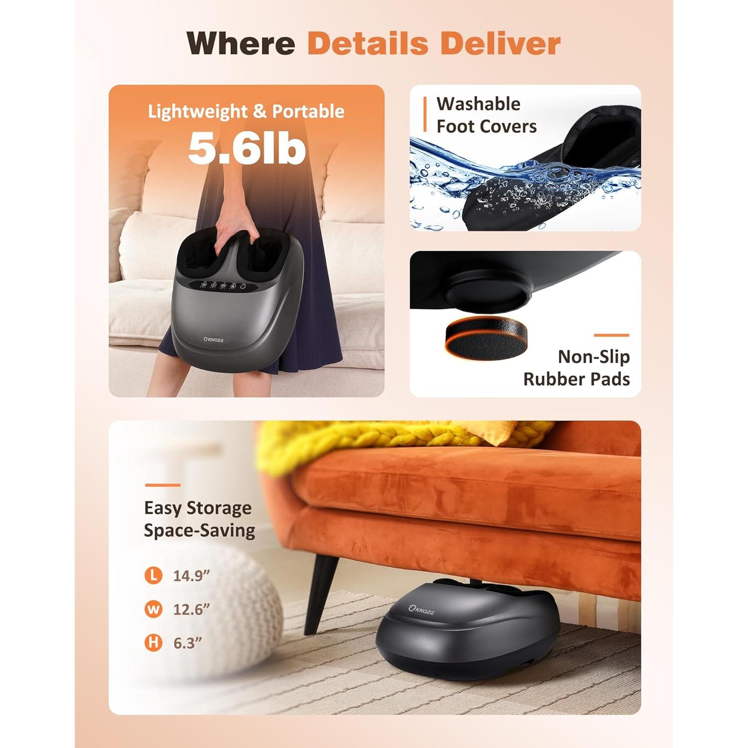 Masajeador de Pies Shiatsu KNQZE KF7 con Calor y Control Remoto