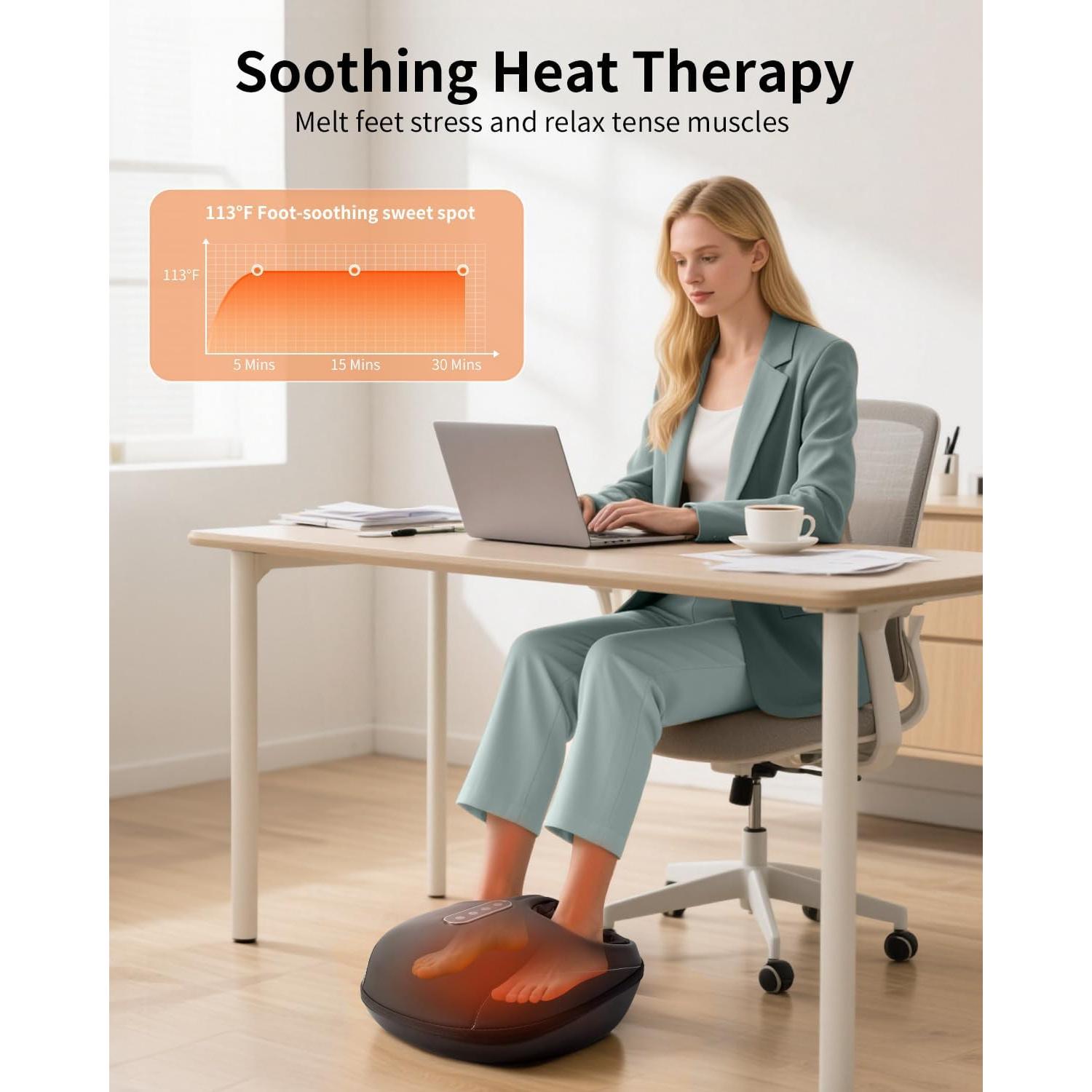 Masajeador de pies Shiatsu Nekteck Pro con calor y App