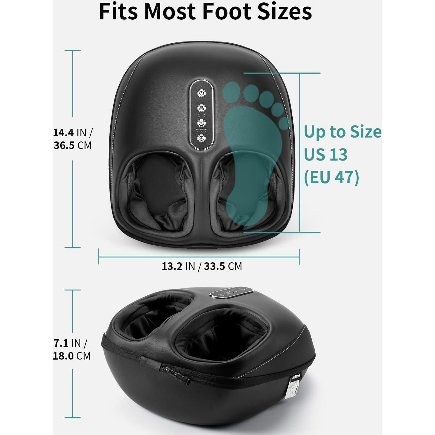 Masajeador de pies Shiatsu Nekteck Pro con calor y App