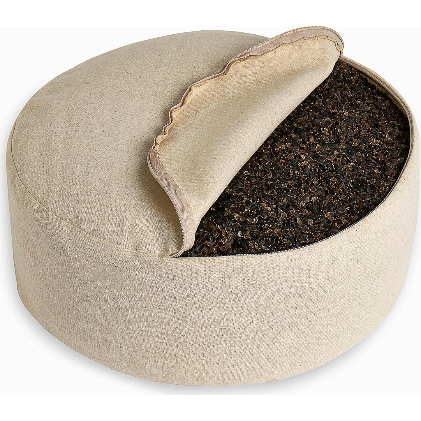 Cojín de Meditación Orgánico Renoo 38 cm Redondo Verde Azulado