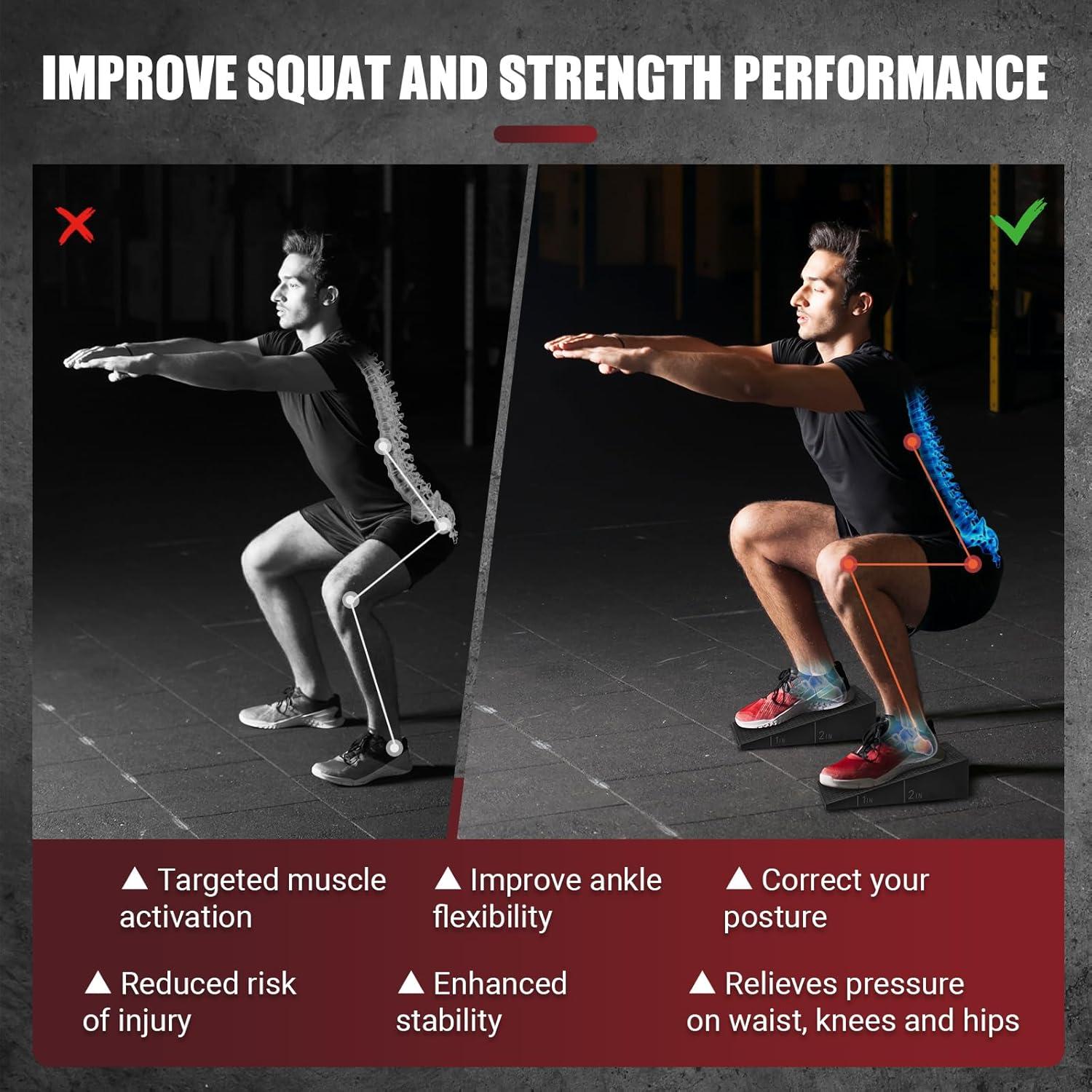 Bloque de cuclillas ODCPN 2 Piezas Antideslizante 30x15x9cm