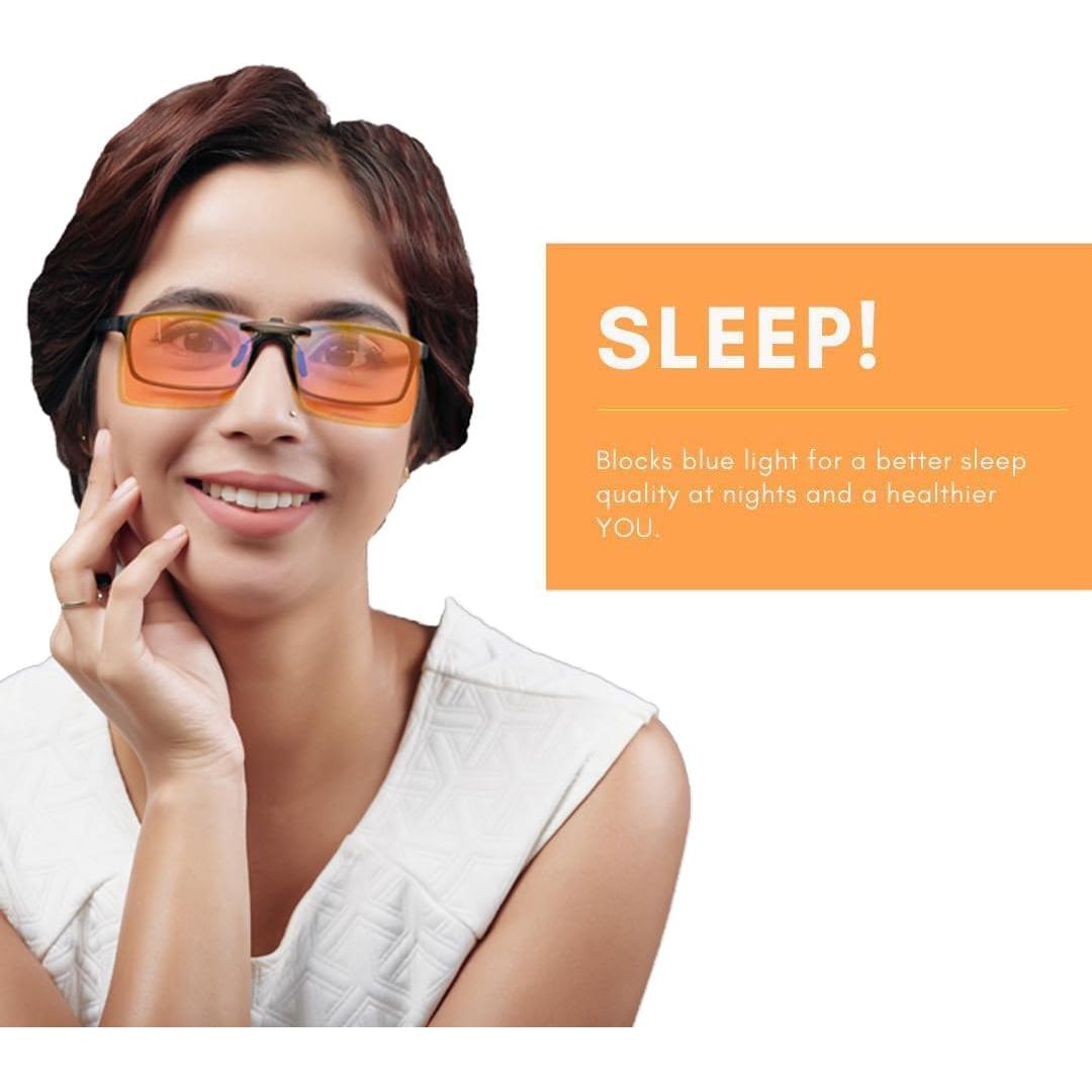 Gafas Clip-On Bloqueadoras de Luz Azul Vyzia para Dormir