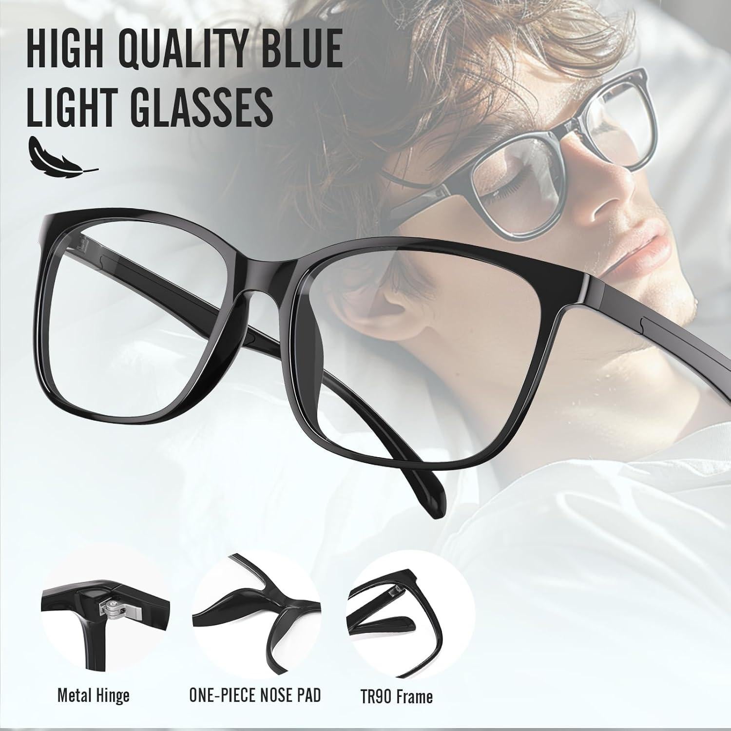 Gafas de Luz Azul UV400 Anti-reflejo para Adultos Unisex