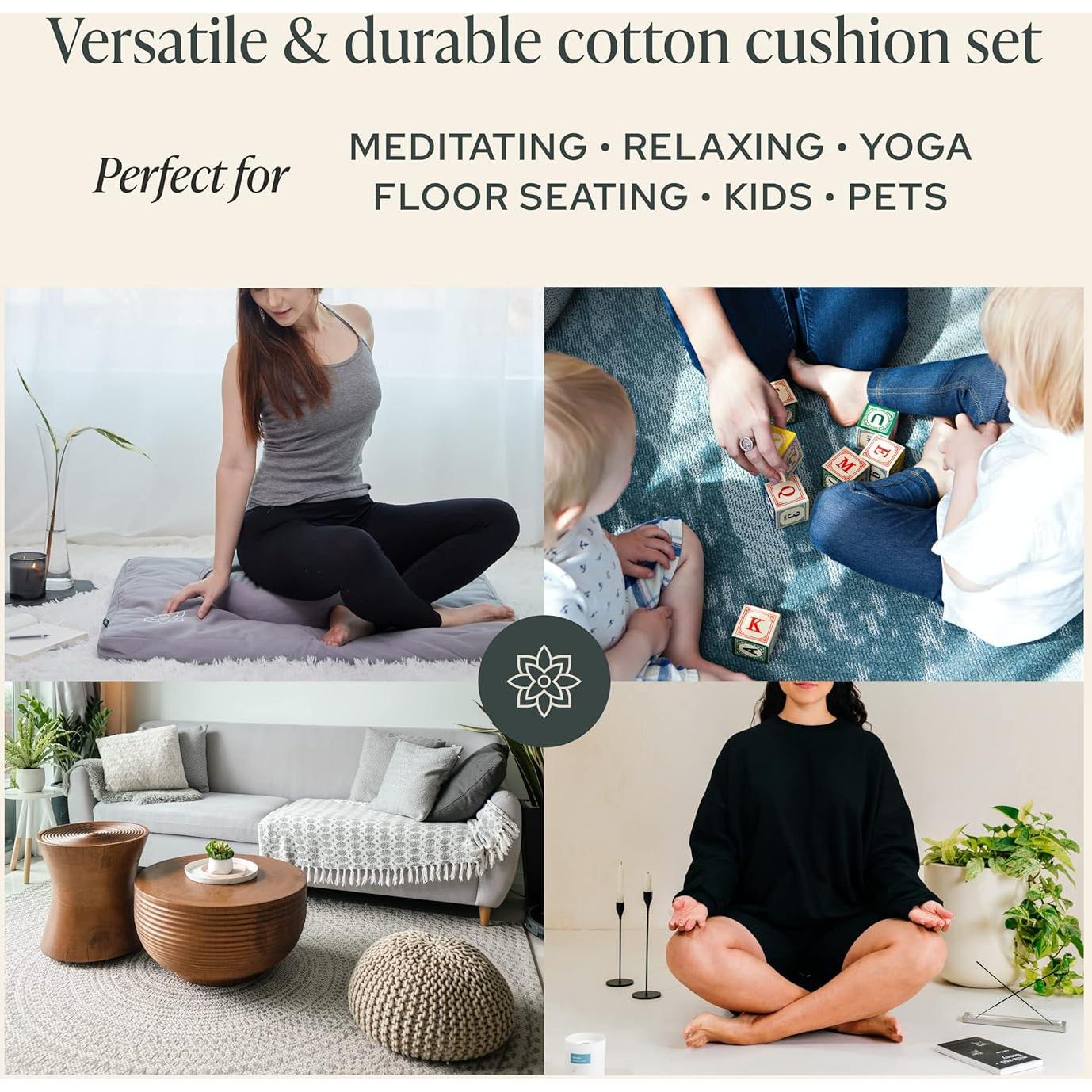 Conjunto de Cojín de Meditación Mindful Modern - 100% Algodón