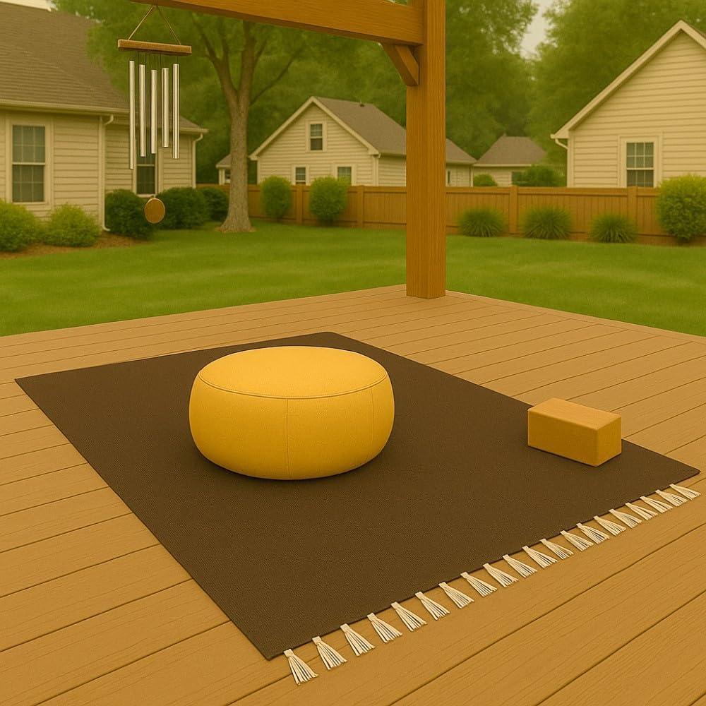 Cojín de Meditación Zafu WP West Path - Algodón Orgánico Amarillo