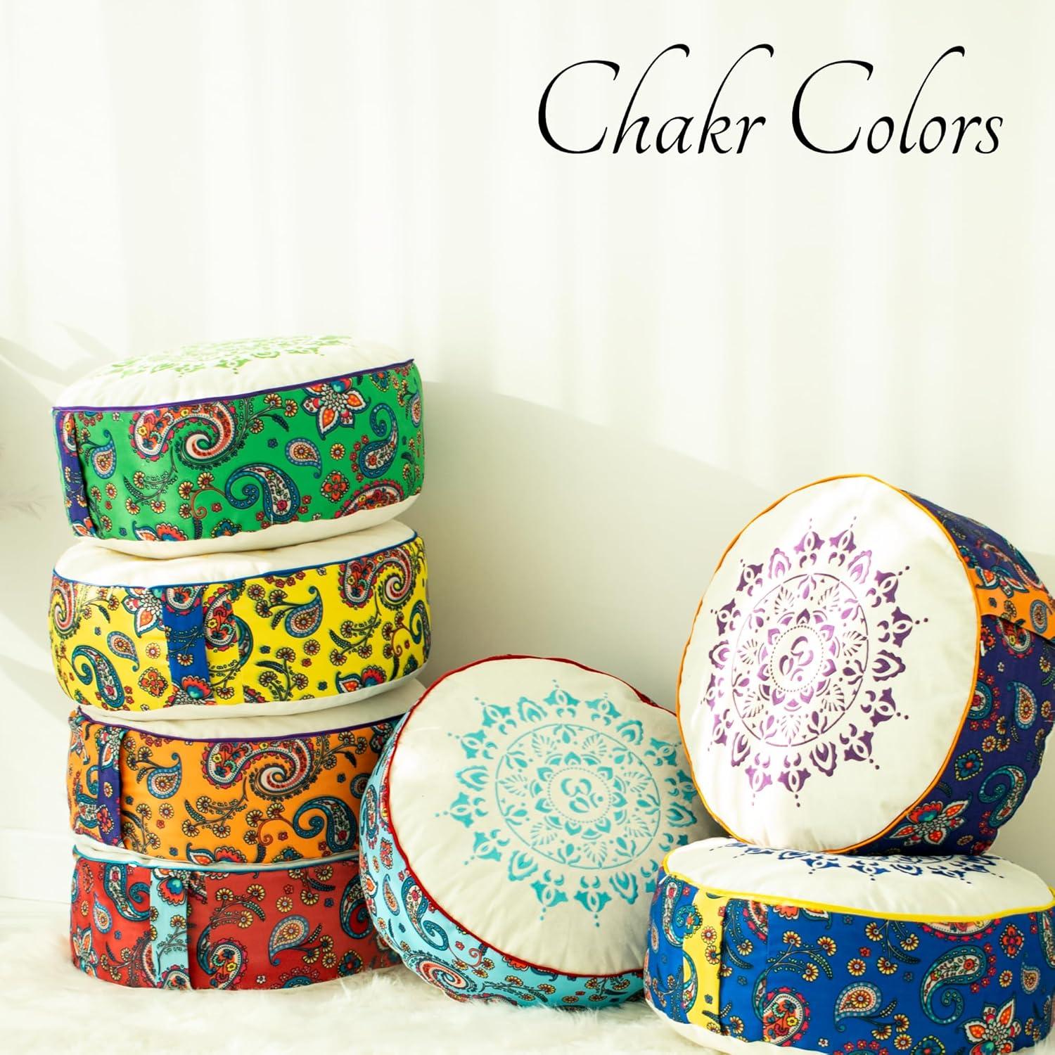 Cojín de Suelo Extra Grande Hecho a Mano Chakras Azul 50 cm