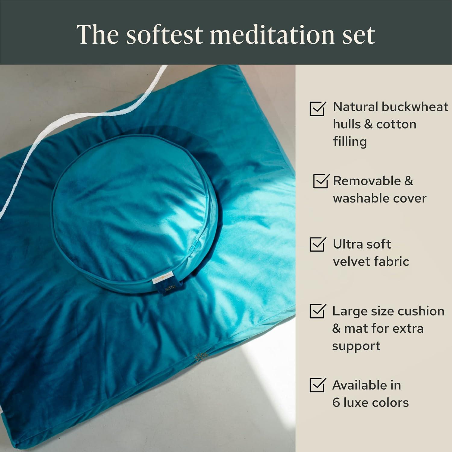 Conjunto de Cojín y Alfombra de Meditación Mindful Modern - Turquesa