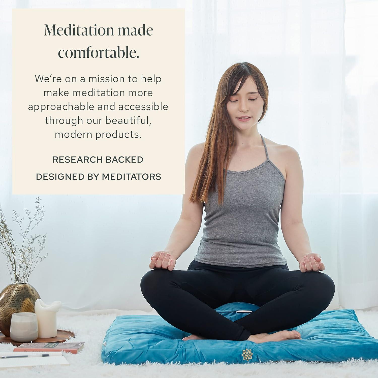 Conjunto de Cojín y Alfombra de Meditación Mindful Modern - Turquesa