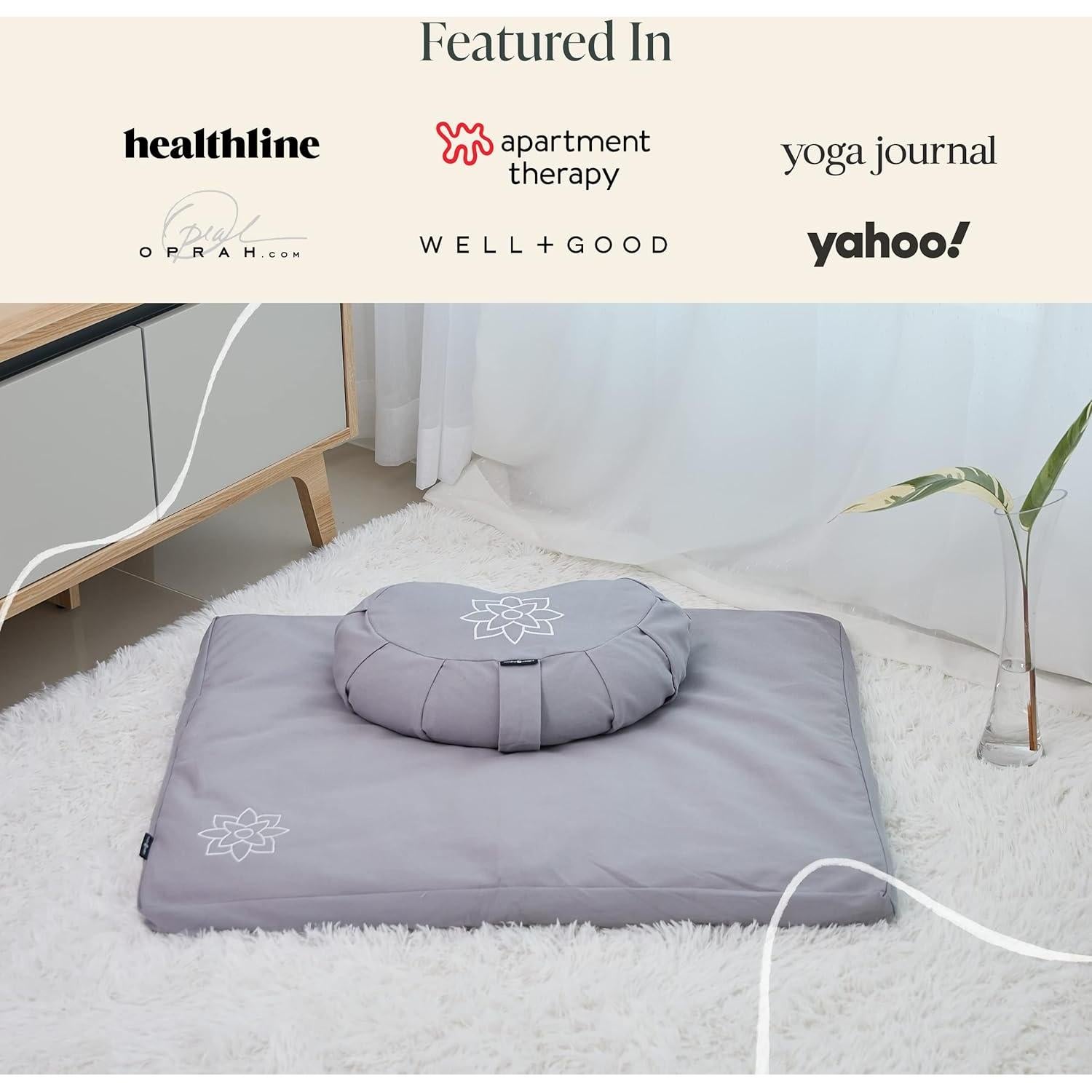 Conjunto de Cojín de Meditación Mindful Modern - Algodón y Trigo Sarraceno