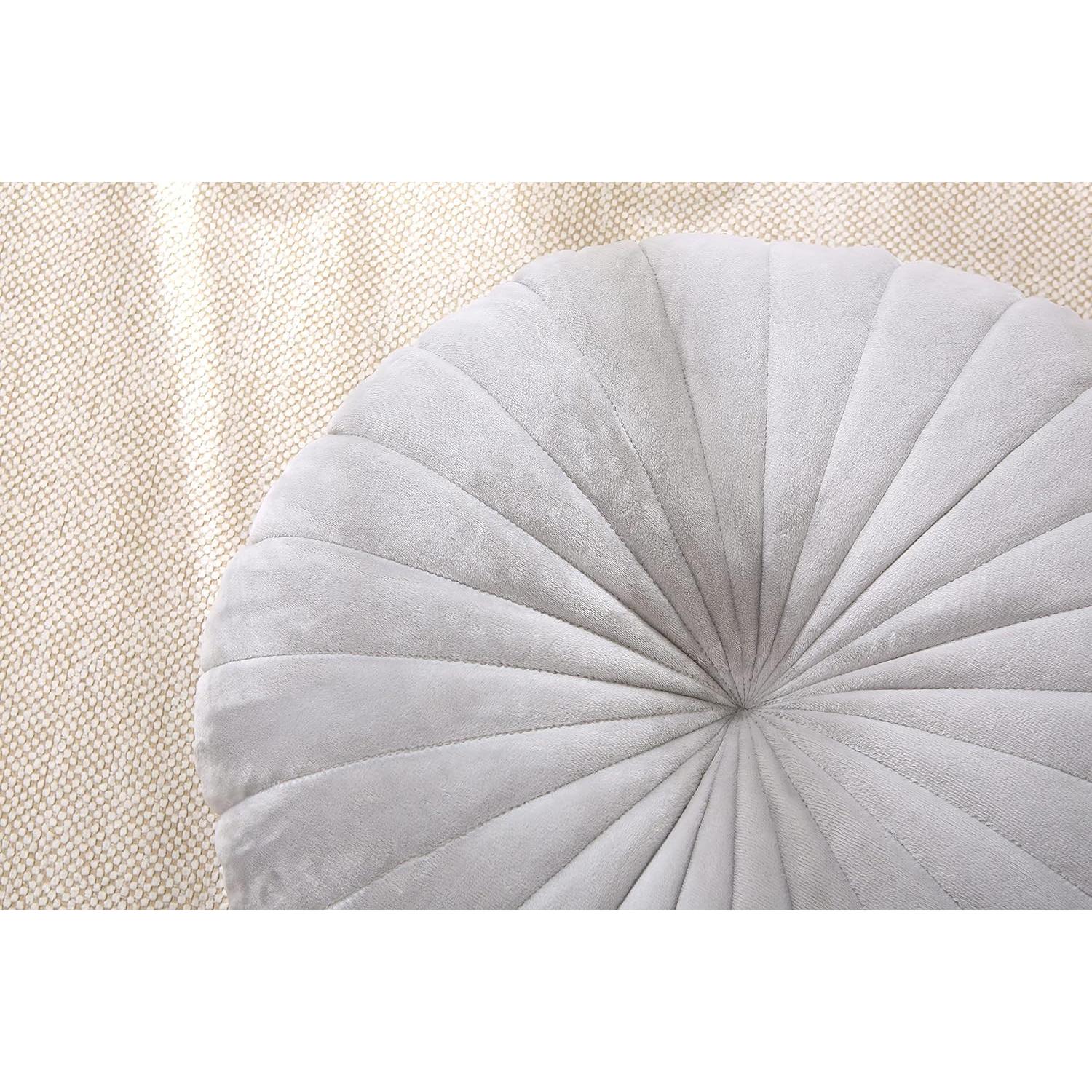 Cojín de Suelo Redondo MolynnChic 45.72cm Terciopelo Gris