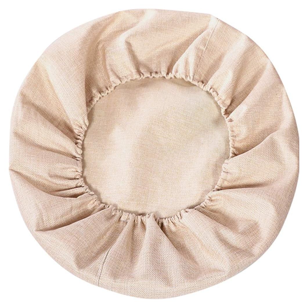 Funda de Cojín Redonda Kelendle 50 cm Lino Beige Desmontable