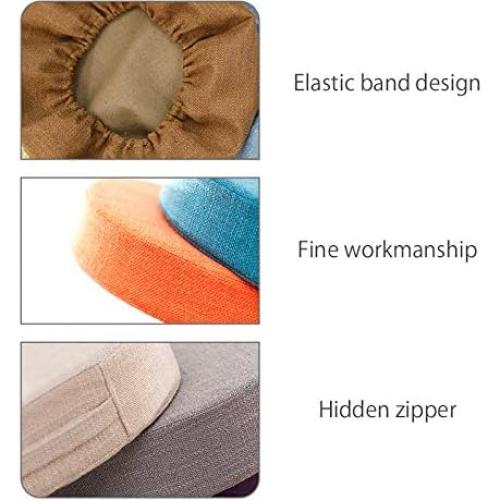 Funda de Cojín Redonda Kelendle 50 cm Lino Beige Desmontable