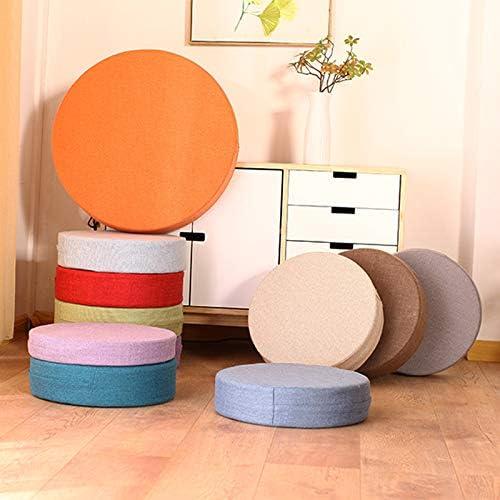 Funda de Cojín Redonda Kelendle 50 cm Lino Beige Desmontable