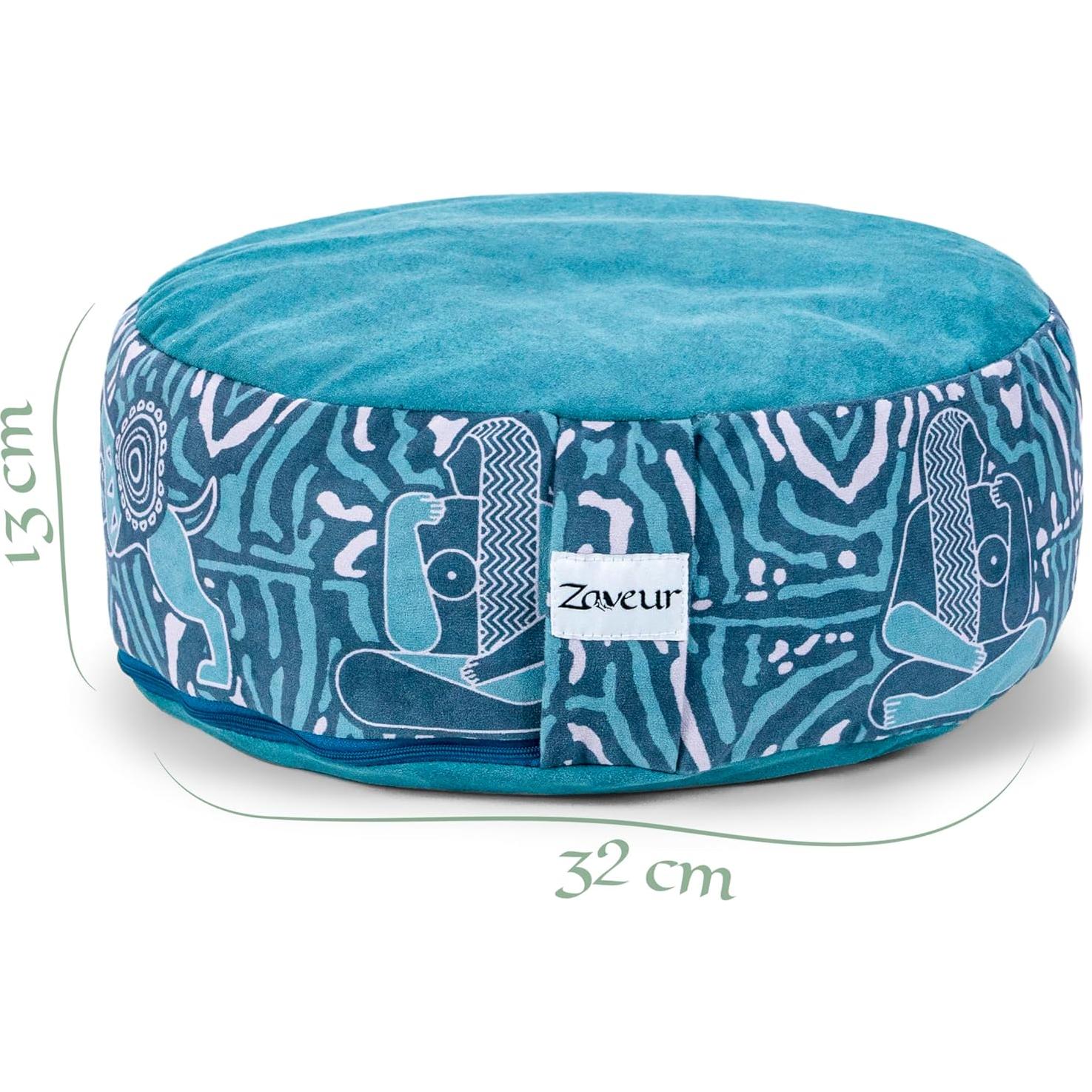 Cojín de Meditación Zaveur Redondo 45.72 cm Algodón Verde