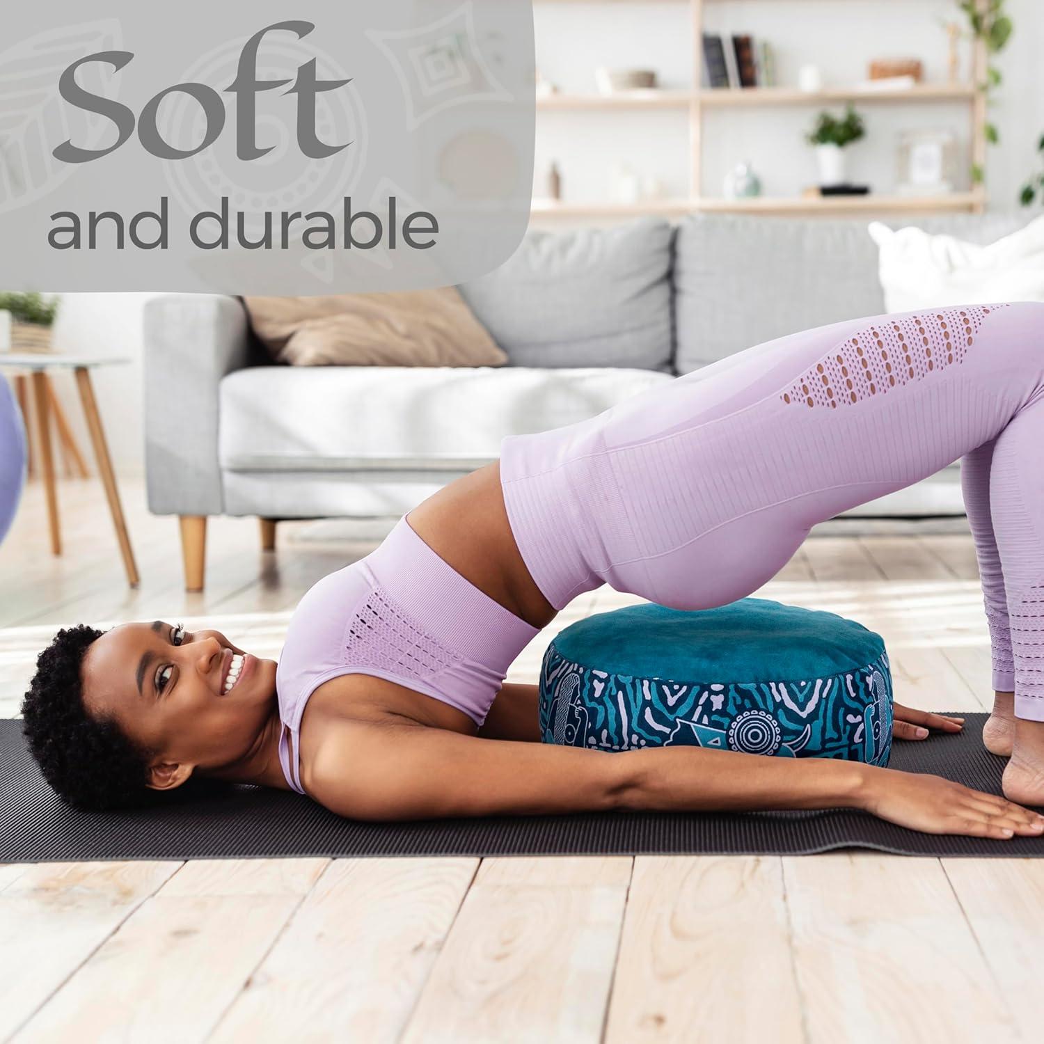 Cojín de Meditación Zaveur Redondo 45.72 cm Algodón Verde