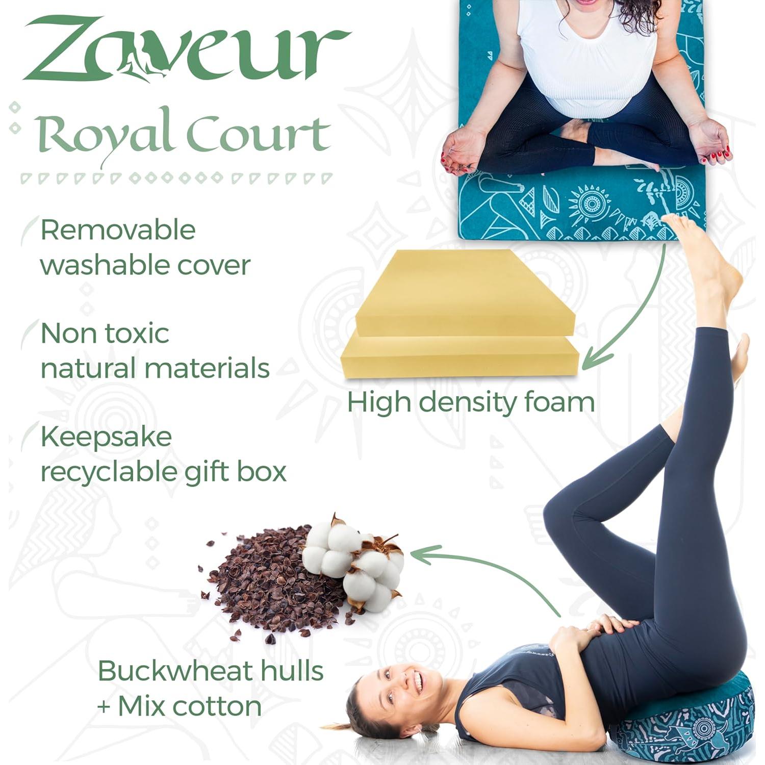 Cojín de Meditación Zaveur Redondo 45.72 cm Algodón Verde