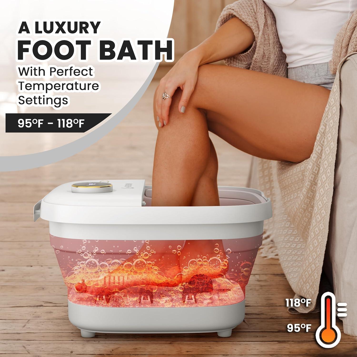 Masajeador de pies Gideon GS-9000 con baño caliente y burbujas