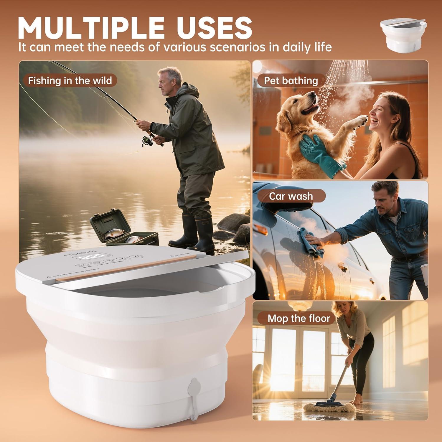 Masajeador de pies colapsable FTSAONG con calor y burbujas