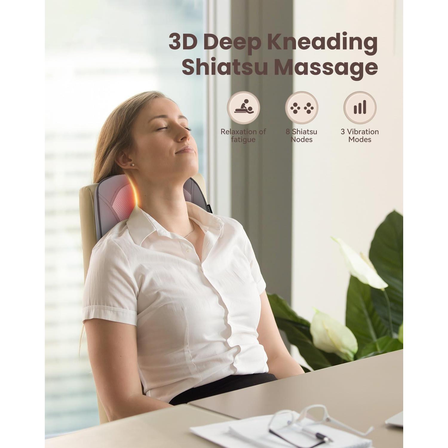 Masajeador de Espalda Shiatsu Comfier CF-1228 con Calor y Vibración