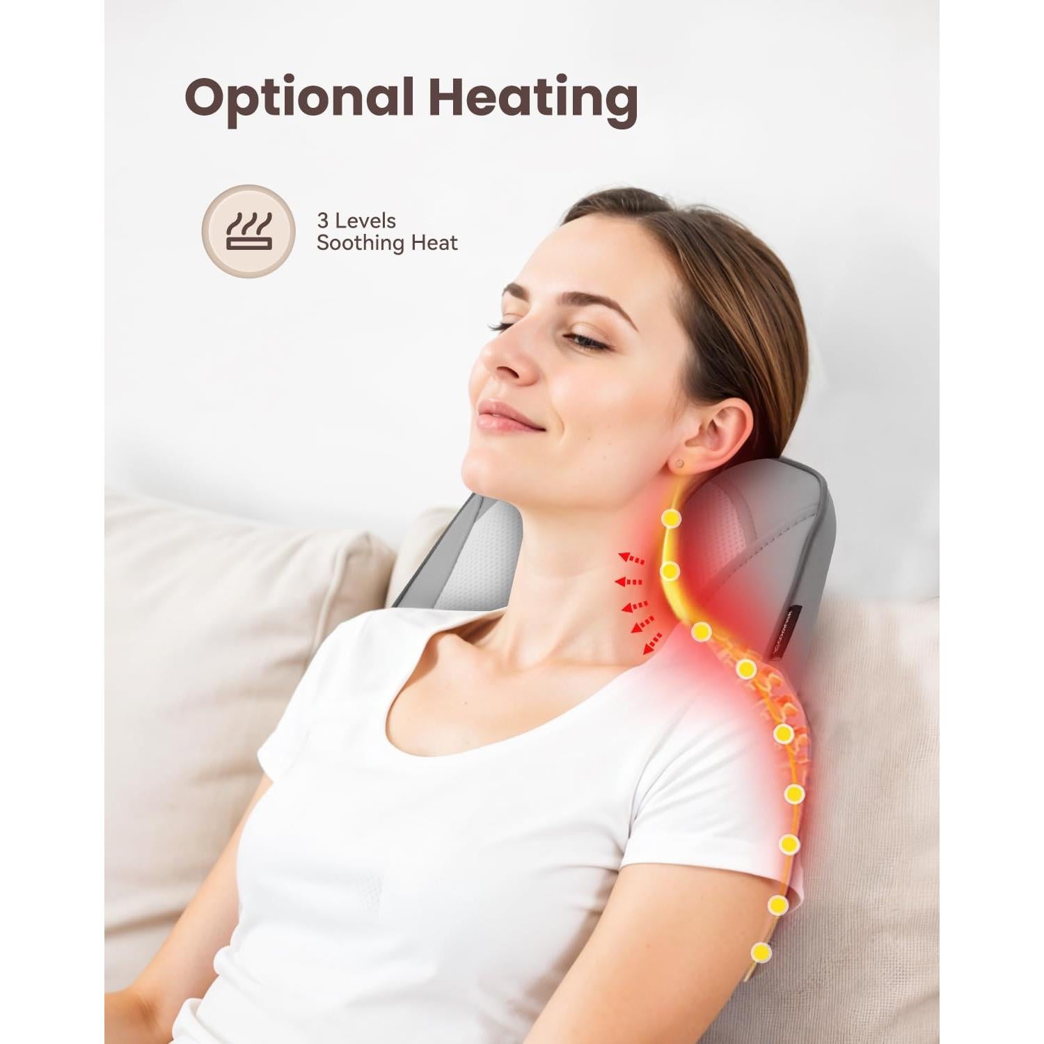 Masajeador de Espalda Shiatsu Comfier CF-1228 con Calor y Vibración