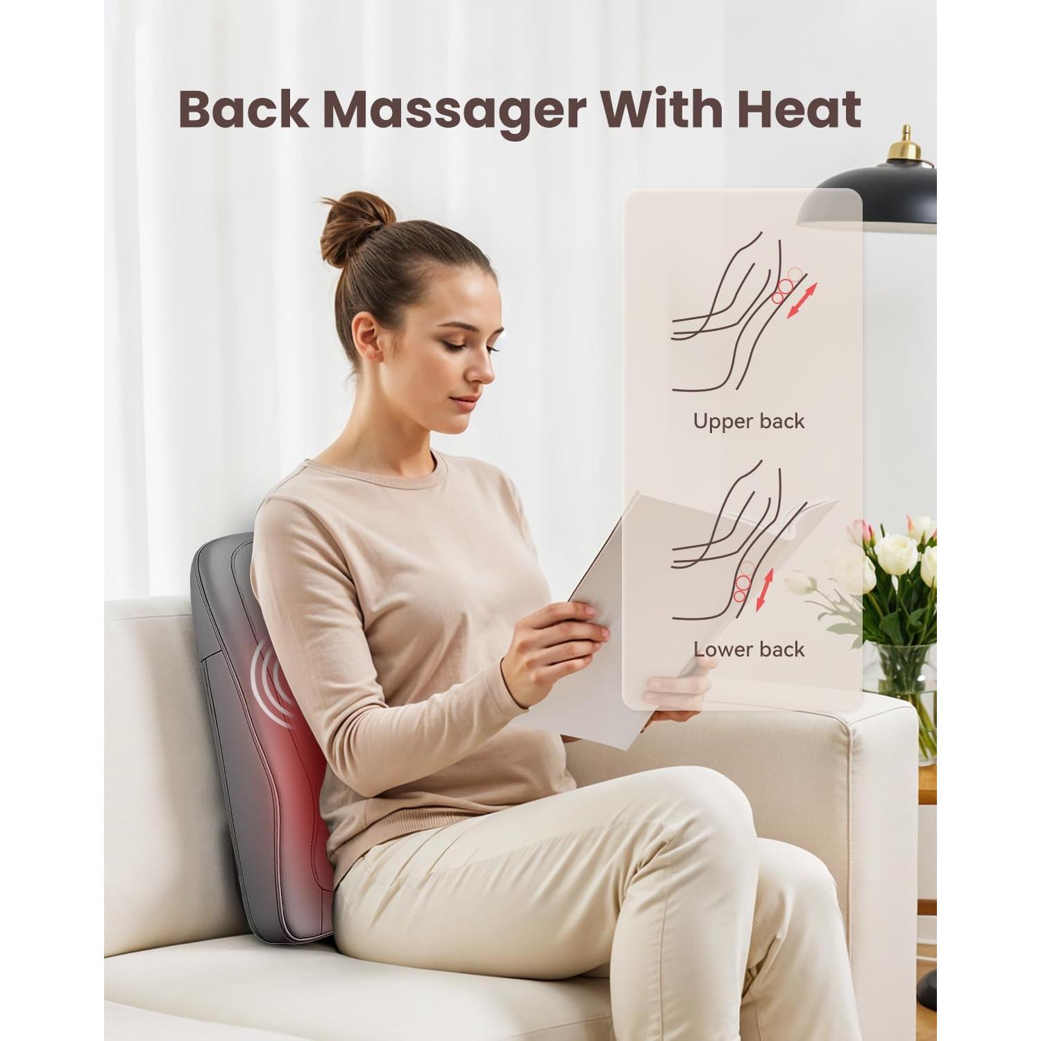 Masajeador de Espalda Shiatsu Comfier CF-1228 con Calor y Vibración