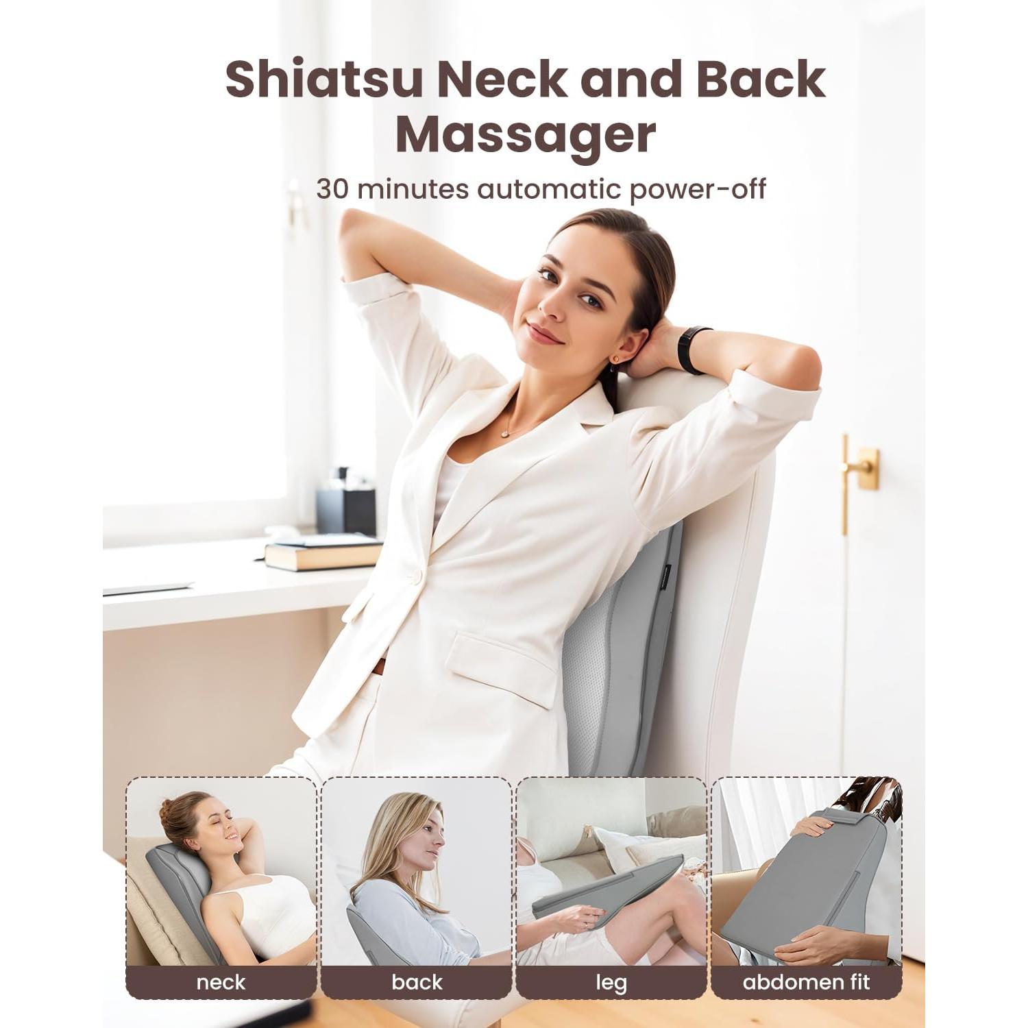 Masajeador de Espalda Shiatsu Comfier CF-1228 con Calor y Vibración