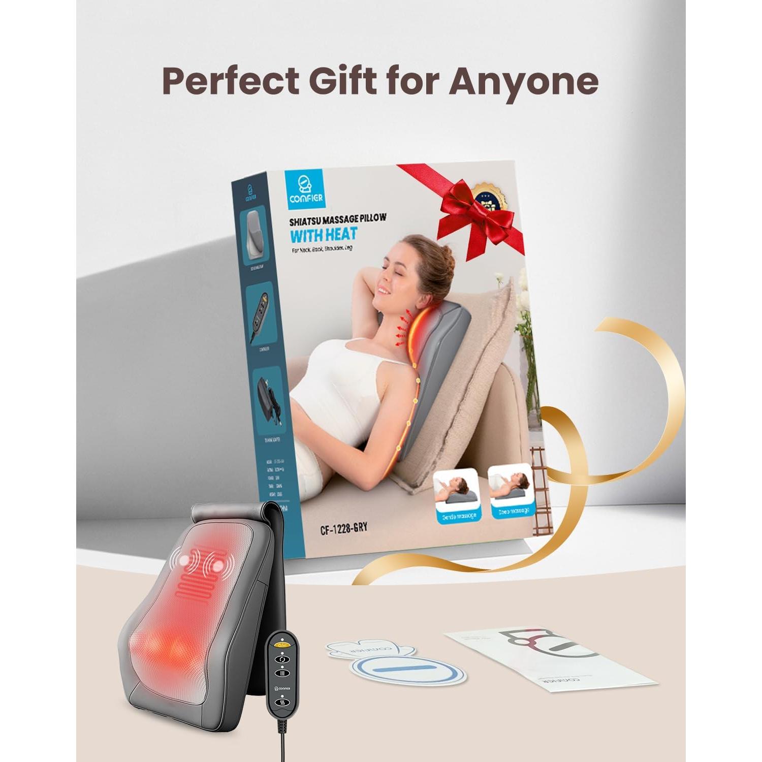 Masajeador de Espalda Shiatsu Comfier CF-1228 con Calor y Vibración