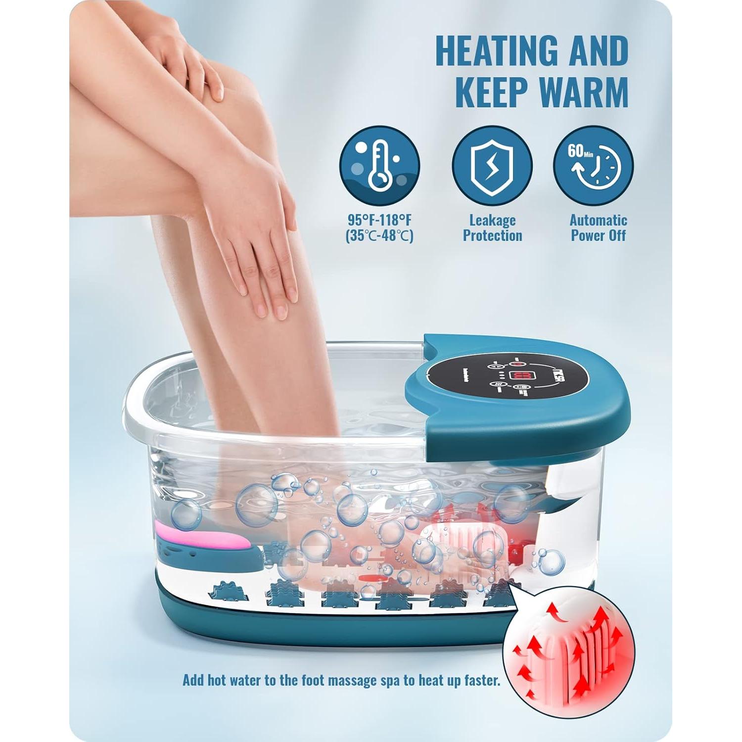 Masajeador de pies NIKSA con spa, calor y burbujas 40 cm