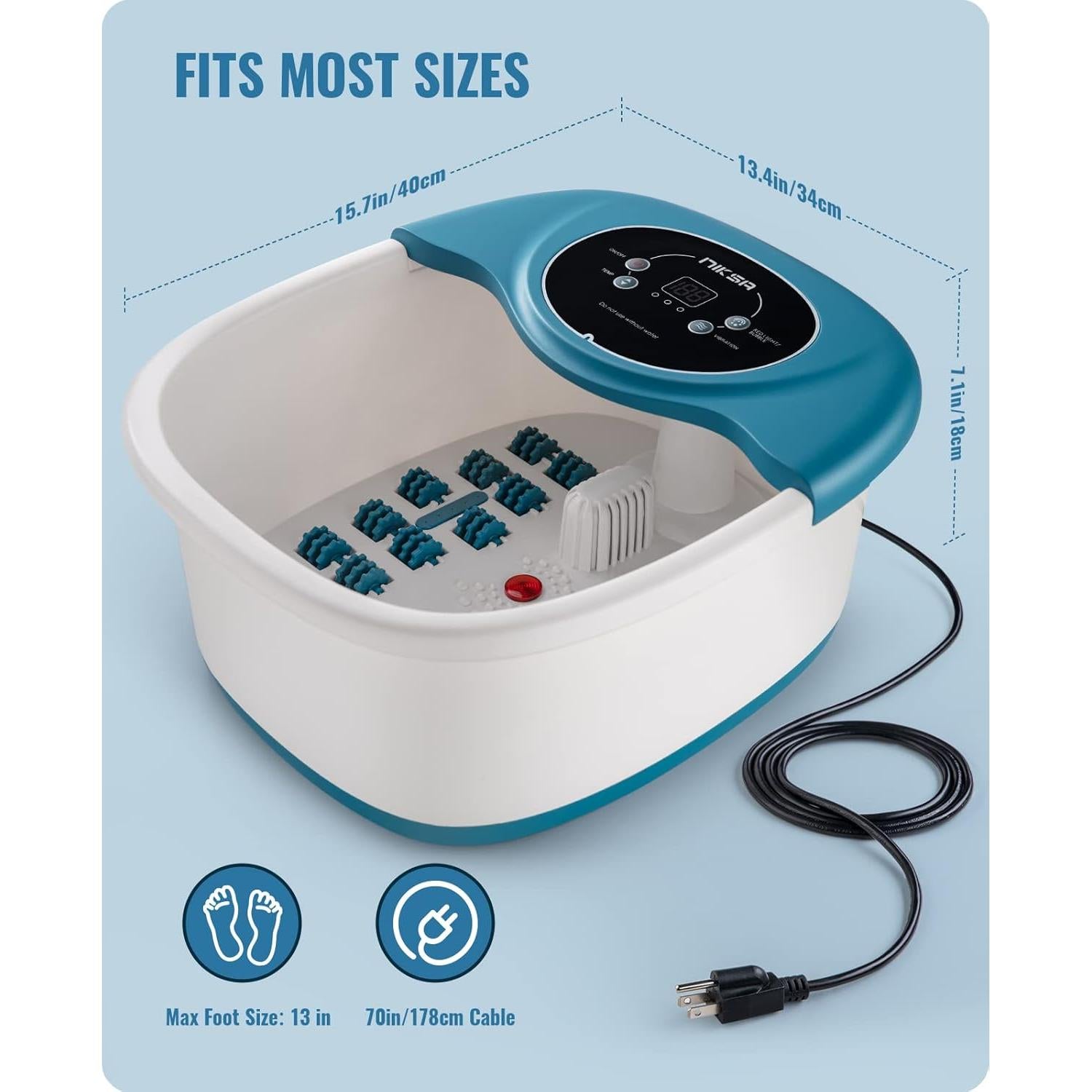 Masajeador de pies NIKSA con spa, calor y burbujas 40 cm