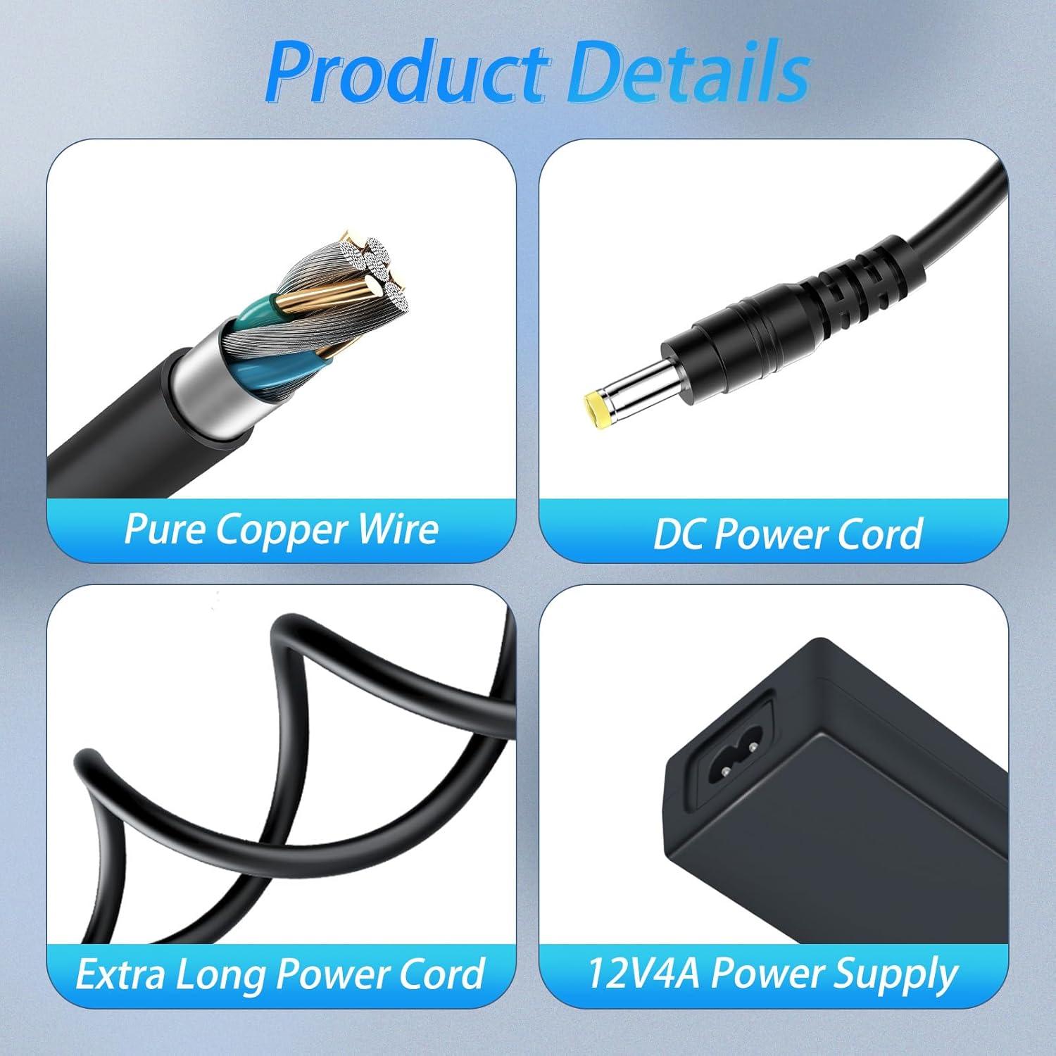 Fuente de Alimentación 12V 4A para Masajeador Snailax Nekteck