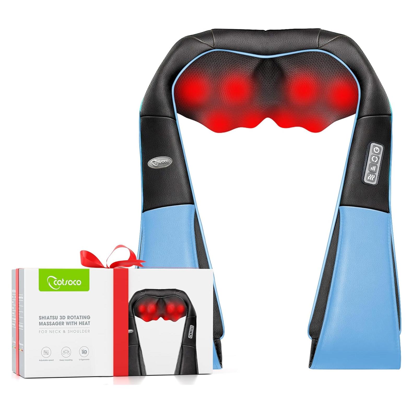 Masajeador de Cuello Cotsoco Shiatsu con Calor 3D Azul