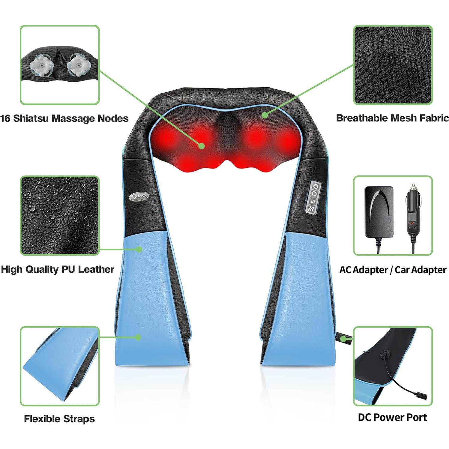 Masajeador de Cuello Cotsoco Shiatsu con Calor 3D Azul