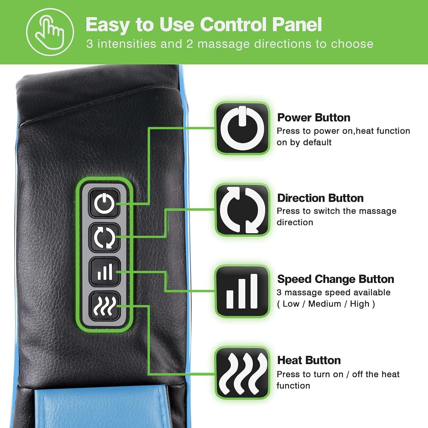 Masajeador de Cuello Cotsoco Shiatsu con Calor 3D Azul