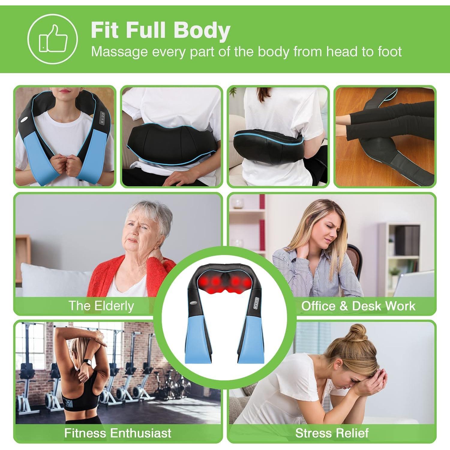 Masajeador de Cuello Cotsoco Shiatsu con Calor 3D Azul