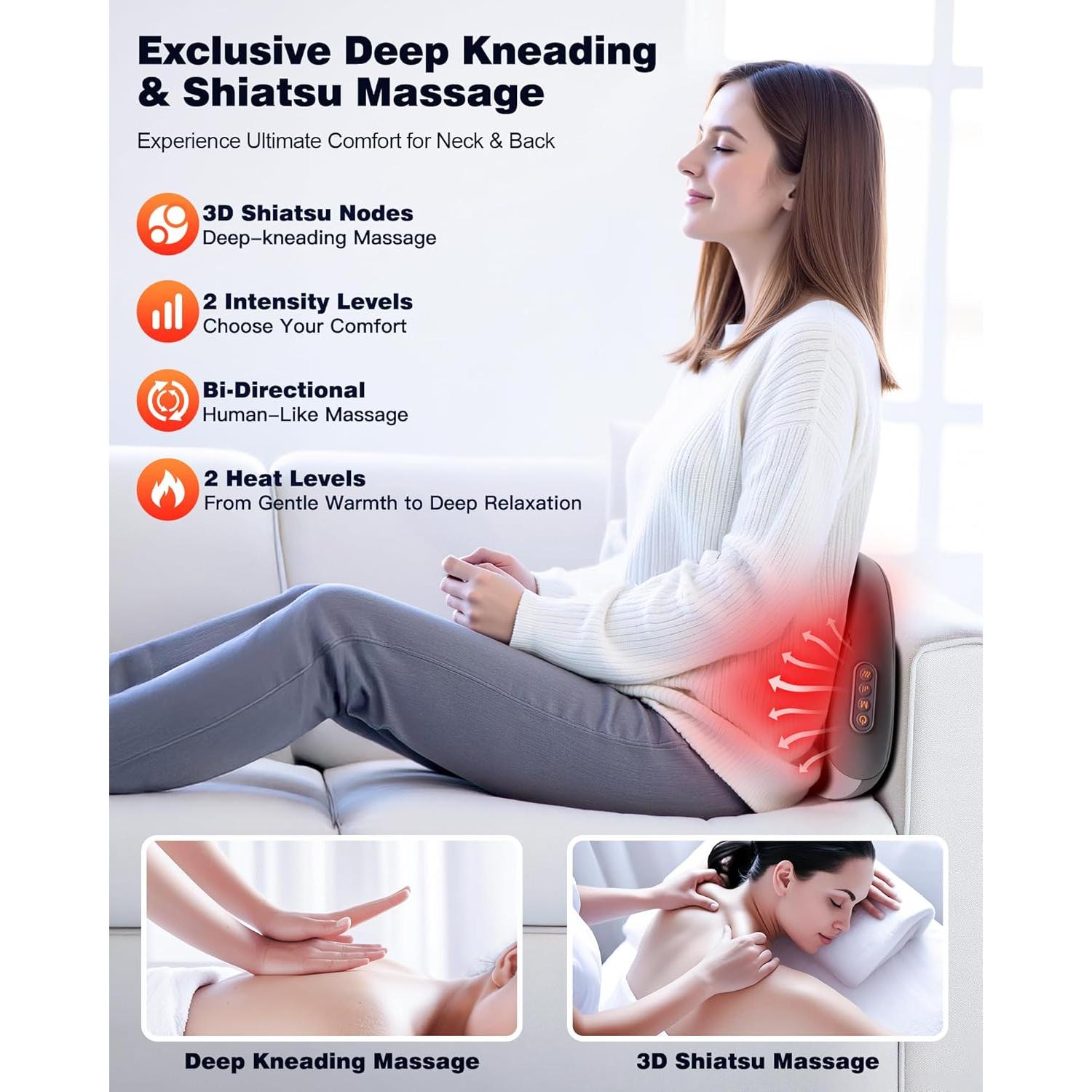 Masajeador Shiatsu de Espalda y Cuello con Calor - Xiamen Healthpal