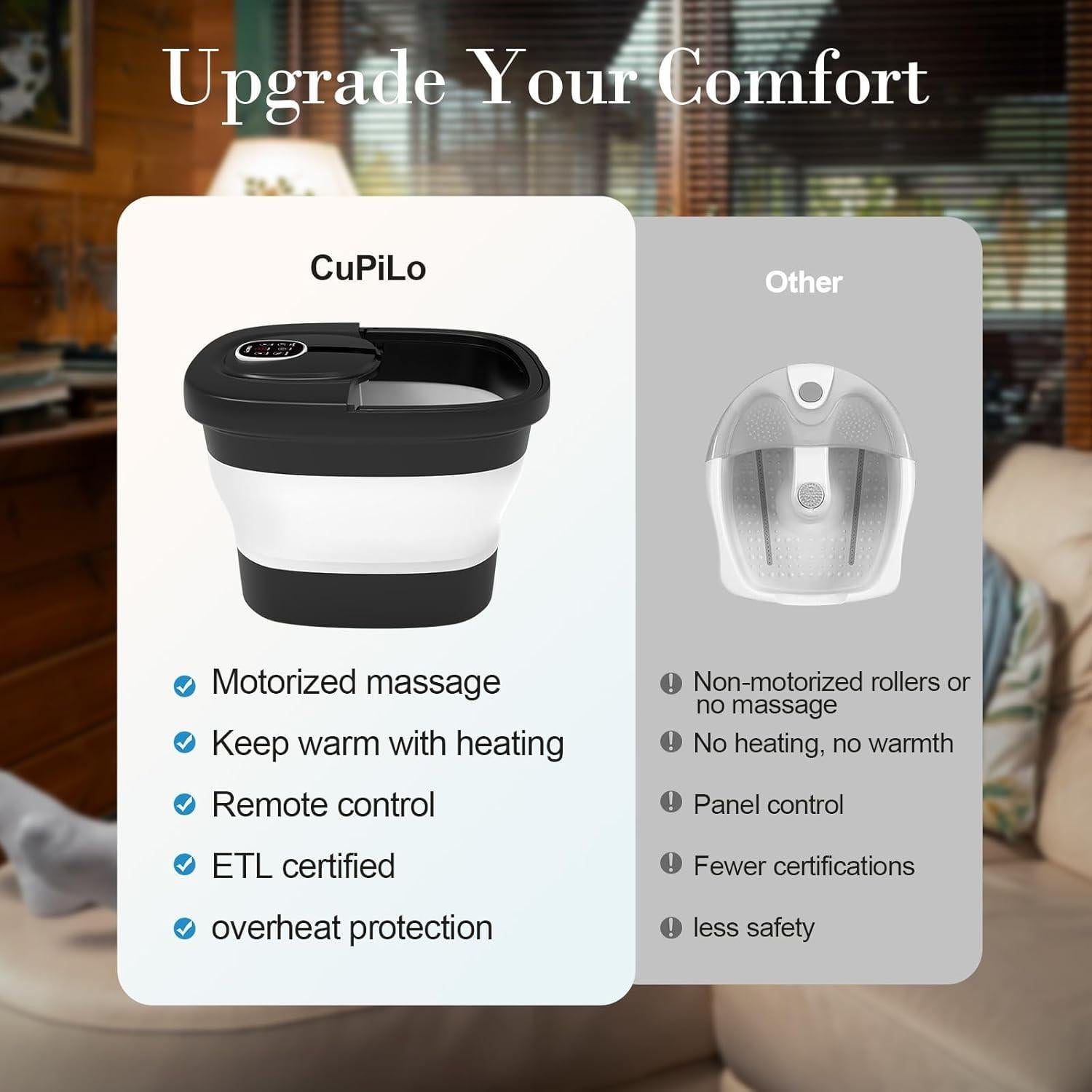 Masajeador de pies Shiatsu motorizado CUPILO con calor